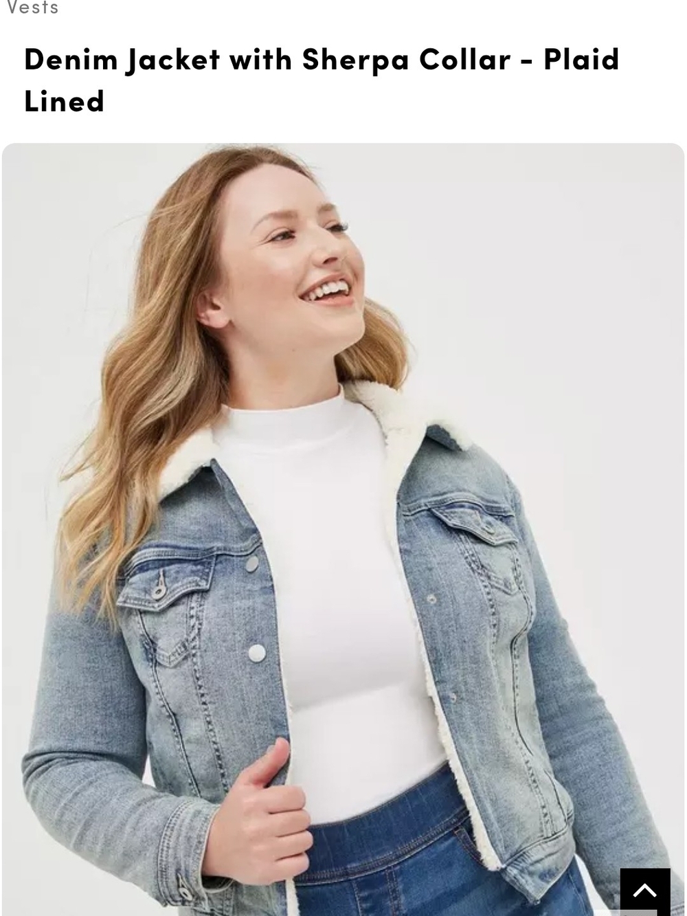 Torrid Light Wash Denim Jacket with Sherpa Collar